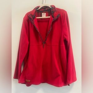 MARLEYLILLY Women’s Red Quarter Zip Fleece Top 2XL